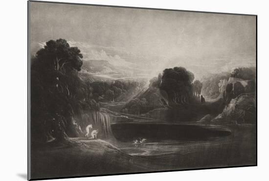 Paradise--Adam and Eve--The Morning Hymn, C.1827 (Mezzotint)-John Martin-Mounted Giclee Print