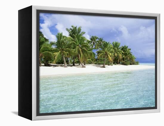 Paradise Beach, One Foot Island, Aitutaki, Cook Islands, South Pacific Islands-D H Webster-Framed Premier Image Canvas