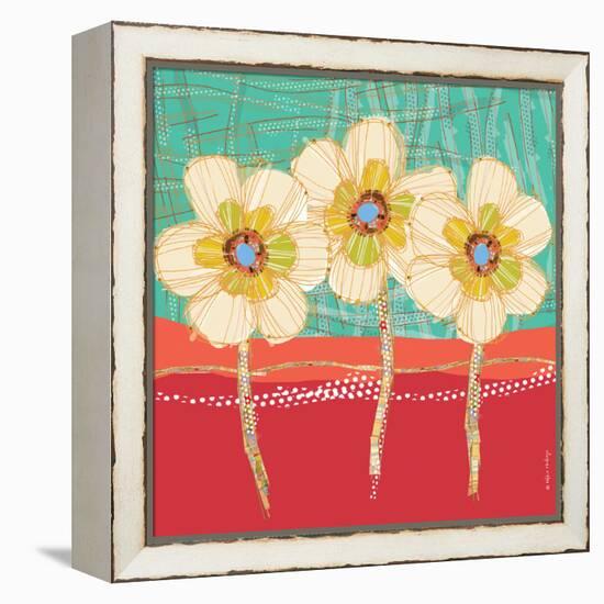 Paradise-Coral+Aqua-Robbin Rawlings-Framed Stretched Canvas