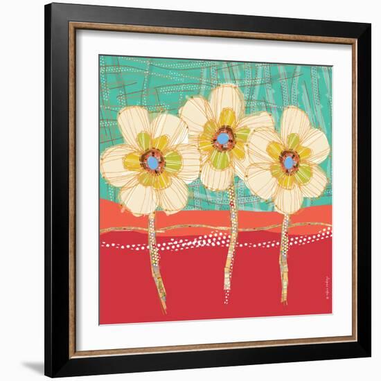 Paradise-Coral+Aqua-Robbin Rawlings-Framed Art Print