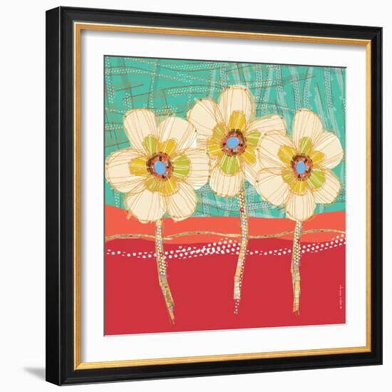 Paradise-Coral+Aqua-Robbin Rawlings-Framed Art Print