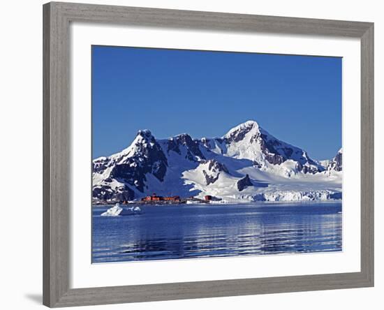 Paradise Harbour, the Chilean Base in Paradise Harbour on Antarctic Peninsula, Antarctica-Mark Hannaford-Framed Photographic Print