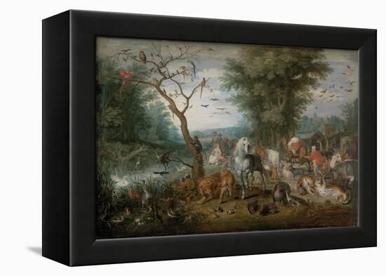 Paradise Landscape with Animals - Peinture De Jan Brueghel the Younger (1601-1678) - 1613-1615 - Oi-Jan the Younger Brueghel-Framed Premier Image Canvas