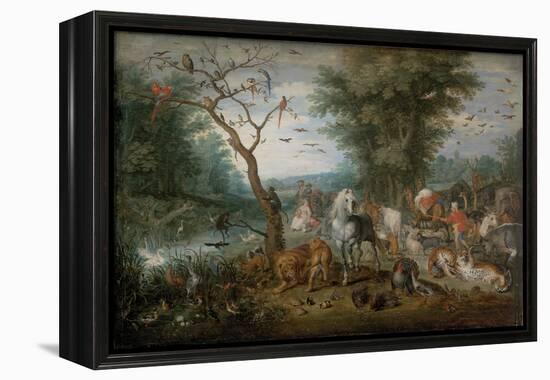 Paradise Landscape with Animals - Peinture De Jan Brueghel the Younger (1601-1678) - 1613-1615 - Oi-Jan the Younger Brueghel-Framed Premier Image Canvas