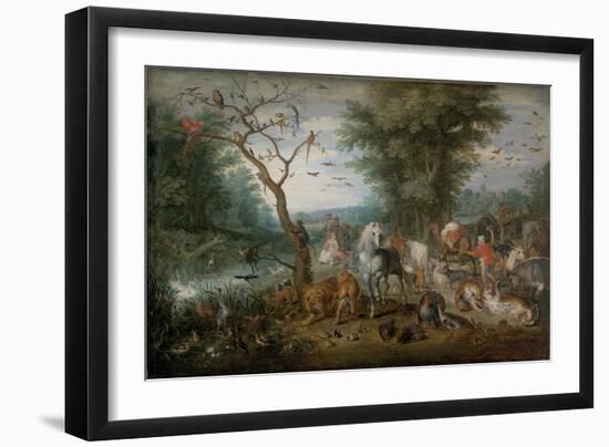 Paradise Landscape with Animals-Jan Brueghel the Younger-Framed Giclee Print