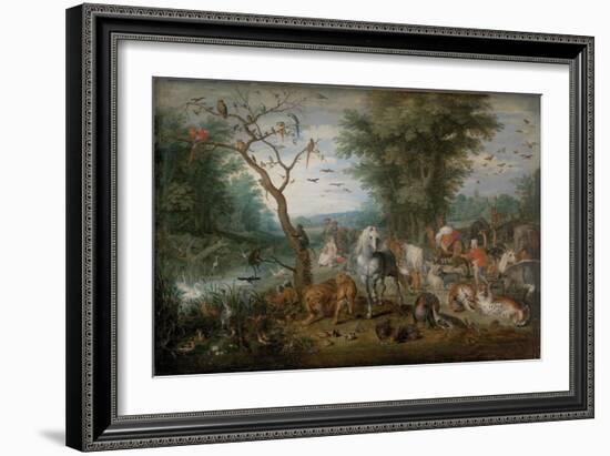 Paradise Landscape with Animals-Jan Brueghel the Younger-Framed Giclee Print