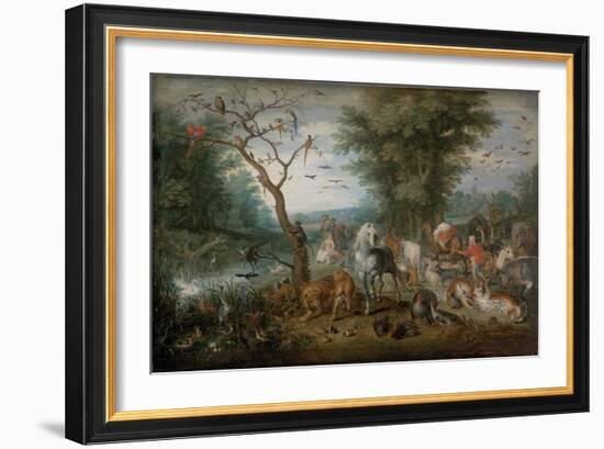 Paradise Landscape with Animals-Jan Brueghel the Younger-Framed Giclee Print