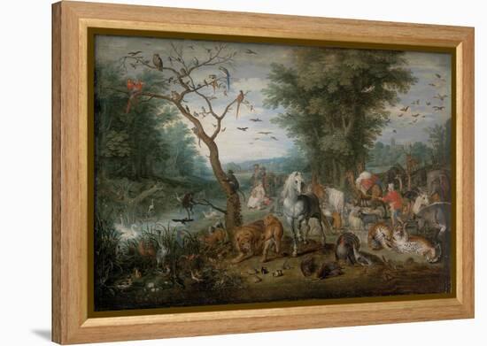 Paradise Landscape with Animals-Jan Brueghel the Younger-Framed Premier Image Canvas