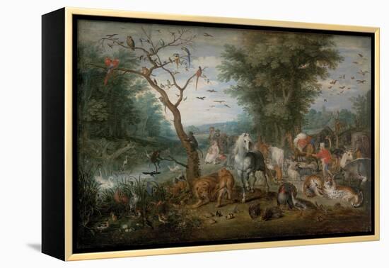 Paradise Landscape with Animals-Jan Brueghel the Younger-Framed Premier Image Canvas