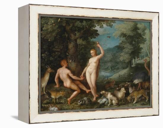 Paradise Landscape with Eve Tempting Adam-Jan Brueghel the Younger-Framed Premier Image Canvas