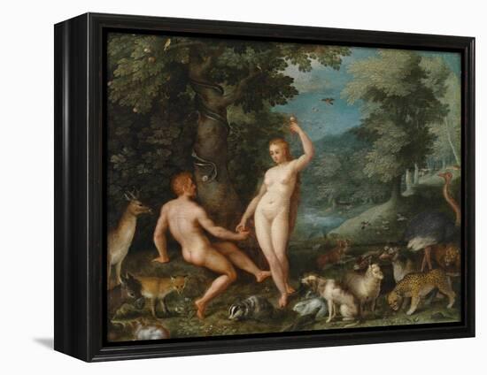 Paradise Landscape with Eve Tempting Adam-Jan Brueghel the Younger-Framed Premier Image Canvas