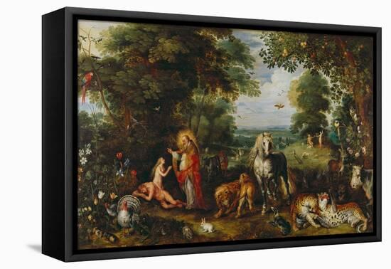 Paradise (Oil on Wood)-Jan the Elder Brueghel-Framed Premier Image Canvas