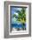 Paradise Palm Tree with a Sailboat on the Ocean - Florida-Philippe Hugonnard-Framed Photographic Print