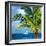 Paradise Palm Tree with a Sailboat on the Ocean - Florida-Philippe Hugonnard-Framed Photographic Print