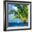 Paradise Palm Tree with a Sailboat on the Ocean - Florida-Philippe Hugonnard-Framed Photographic Print