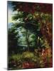 Paradise Scene with Adam and Eve-Jan Brueghel the Younger-Mounted Giclee Print