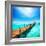 Paradise. Vacations and Tourism Concept. Tropical Resort. Jetty on Isla Mujeres, Mexico,Cancun-Subbotina Anna-Framed Photographic Print