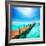 Paradise. Vacations and Tourism Concept. Tropical Resort. Jetty on Isla Mujeres, Mexico,Cancun-Subbotina Anna-Framed Photographic Print