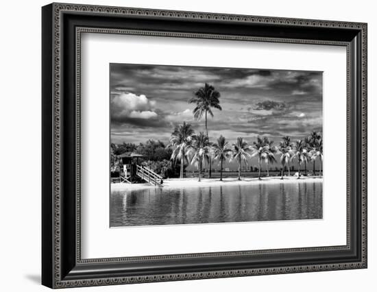 Paradisiacal Beach overlooking Downtown Miami - Florida-Philippe Hugonnard-Framed Photographic Print