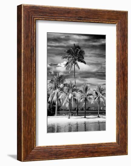 Paradisiacal Beach overlooking Downtown Miami - Florida-Philippe Hugonnard-Framed Photographic Print