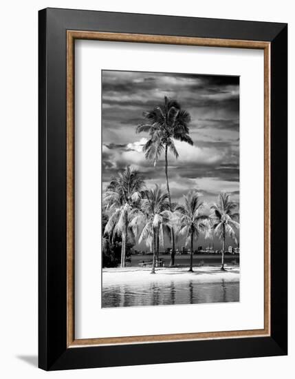 Paradisiacal Beach overlooking Downtown Miami - Florida-Philippe Hugonnard-Framed Photographic Print