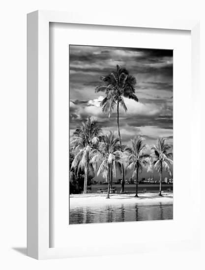 Paradisiacal Beach overlooking Downtown Miami - Florida-Philippe Hugonnard-Framed Photographic Print