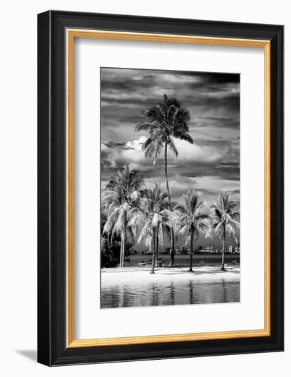 Paradisiacal Beach overlooking Downtown Miami - Florida-Philippe Hugonnard-Framed Photographic Print