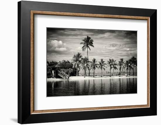 Paradisiacal Beach overlooking Downtown Miami - Florida-Philippe Hugonnard-Framed Photographic Print