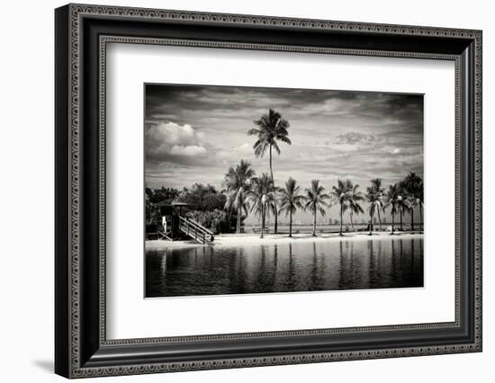 Paradisiacal Beach overlooking Downtown Miami - Florida-Philippe Hugonnard-Framed Photographic Print