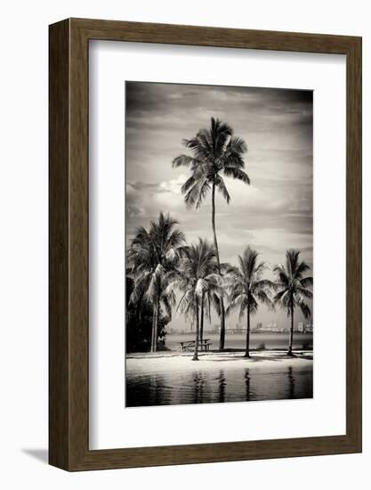 Paradisiacal Beach overlooking Downtown Miami - Florida-Philippe Hugonnard-Framed Photographic Print