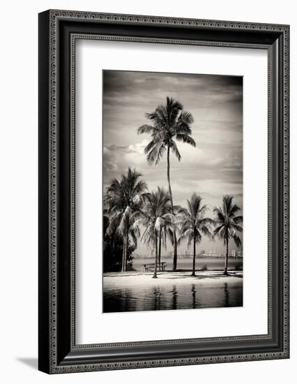 Paradisiacal Beach overlooking Downtown Miami - Florida-Philippe Hugonnard-Framed Photographic Print