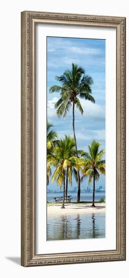 Paradisiacal Beach overlooking Downtown Miami - Florida-Philippe Hugonnard-Framed Photographic Print