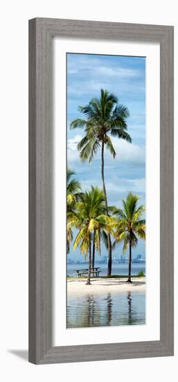 Paradisiacal Beach overlooking Downtown Miami - Florida-Philippe Hugonnard-Framed Photographic Print