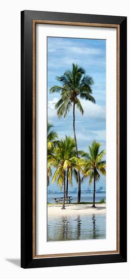 Paradisiacal Beach overlooking Downtown Miami - Florida-Philippe Hugonnard-Framed Photographic Print