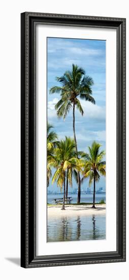 Paradisiacal Beach overlooking Downtown Miami - Florida-Philippe Hugonnard-Framed Photographic Print