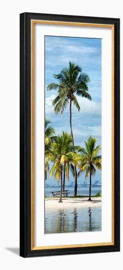 Paradisiacal Beach overlooking Downtown Miami - Florida-Philippe Hugonnard-Framed Photographic Print