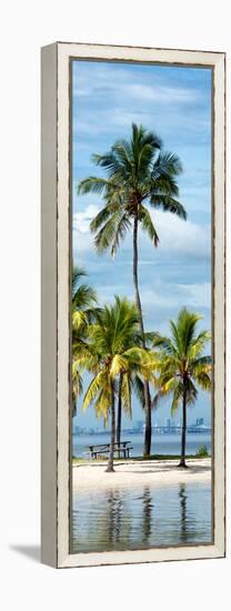 Paradisiacal Beach overlooking Downtown Miami - Florida-Philippe Hugonnard-Framed Premier Image Canvas