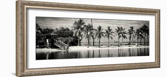 Paradisiacal Beach overlooking Downtown Miami - Florida-Philippe Hugonnard-Framed Photographic Print