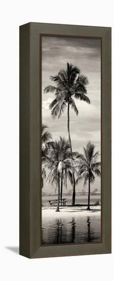 Paradisiacal Beach overlooking Downtown Miami - Florida-Philippe Hugonnard-Framed Premier Image Canvas