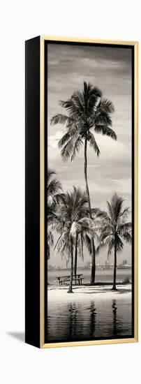 Paradisiacal Beach overlooking Downtown Miami - Florida-Philippe Hugonnard-Framed Premier Image Canvas
