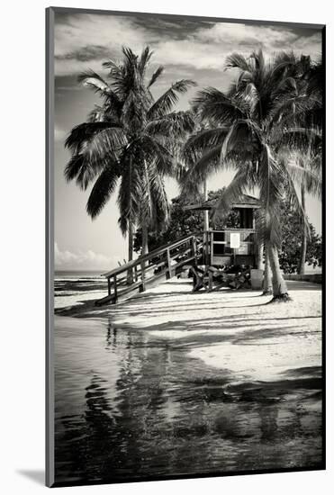 Paradisiacal Beach with a Life Guard Station - Miami - Florida-Philippe Hugonnard-Mounted Photographic Print