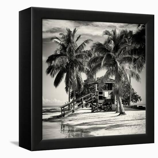 Paradisiacal Beach with a Life Guard Station - Miami - Florida-Philippe Hugonnard-Framed Premier Image Canvas