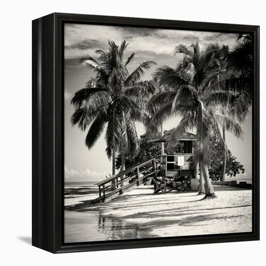 Paradisiacal Beach with a Life Guard Station - Miami - Florida-Philippe Hugonnard-Framed Premier Image Canvas