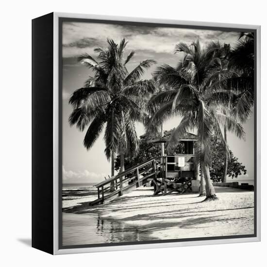 Paradisiacal Beach with a Life Guard Station - Miami - Florida-Philippe Hugonnard-Framed Premier Image Canvas