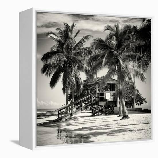 Paradisiacal Beach with a Life Guard Station - Miami - Florida-Philippe Hugonnard-Framed Premier Image Canvas