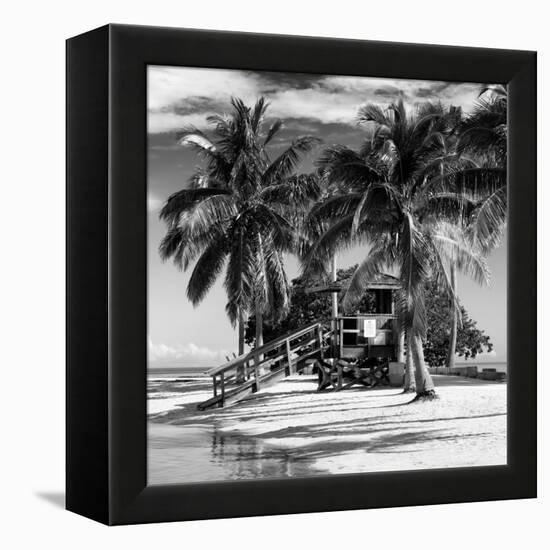 Paradisiacal Beach with a Life Guard Station - Miami - Florida-Philippe Hugonnard-Framed Premier Image Canvas