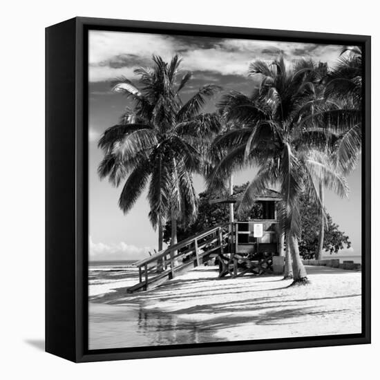 Paradisiacal Beach with a Life Guard Station - Miami - Florida-Philippe Hugonnard-Framed Premier Image Canvas