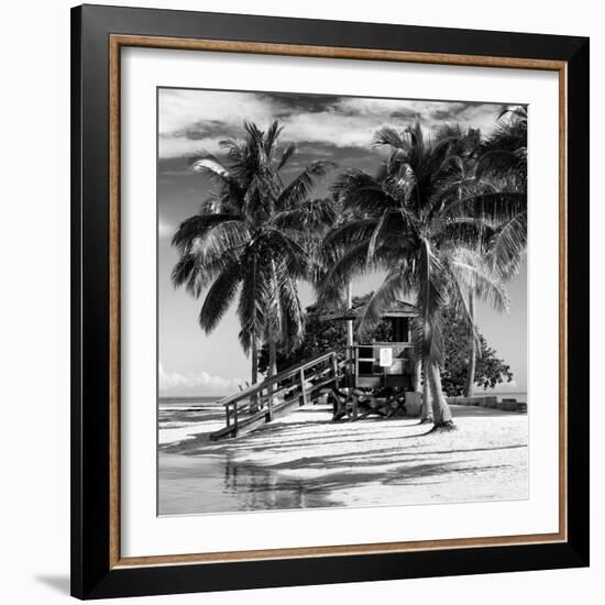 Paradisiacal Beach with a Life Guard Station - Miami - Florida-Philippe Hugonnard-Framed Photographic Print