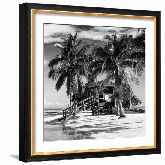 Paradisiacal Beach with a Life Guard Station - Miami - Florida-Philippe Hugonnard-Framed Photographic Print