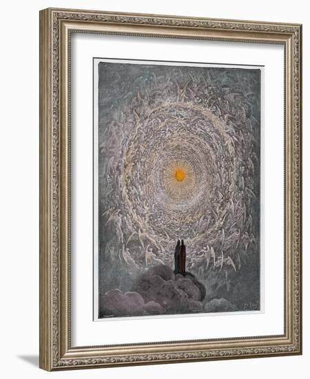 Paradiso, Canto 31 : the Saintly Throng Form a Rose in the Empyrean (Rose Celeste), Illustration Fr-Gustave Dore-Framed Giclee Print